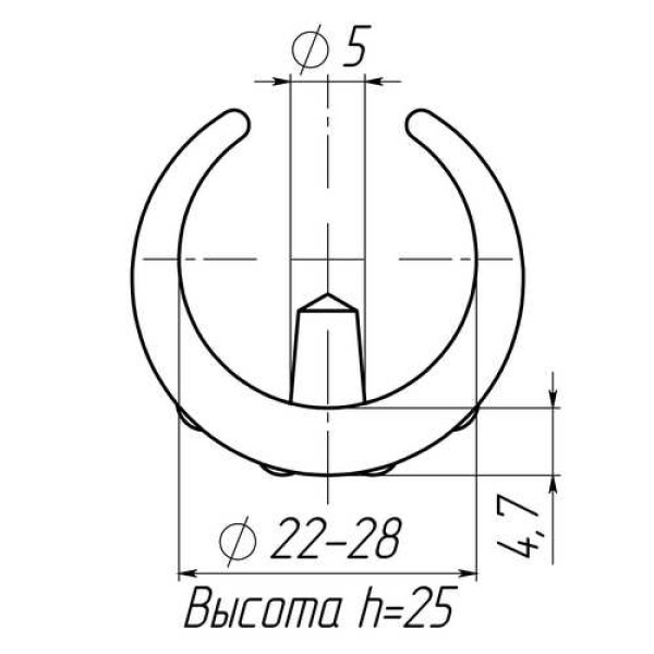 Накладка затискна для труб 22-28