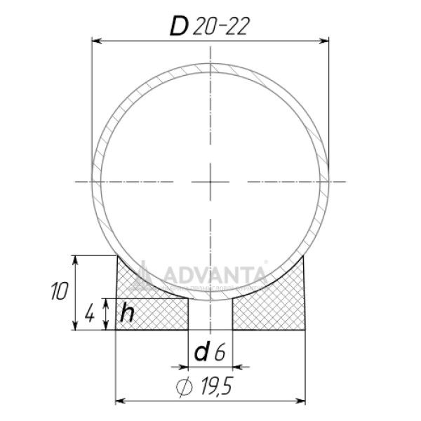 Шайба сідлова D20-22h4d6 (100шт/пач) чорна