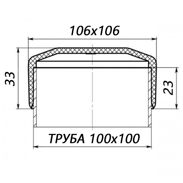 Зовнішня заглушка на трубу 100x100